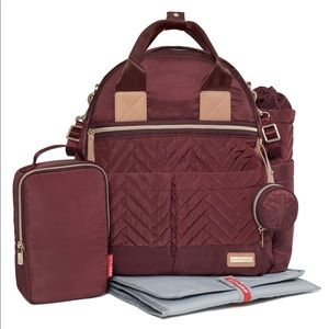 Skip Hop Suite Diaper Backpack Set In Maroon